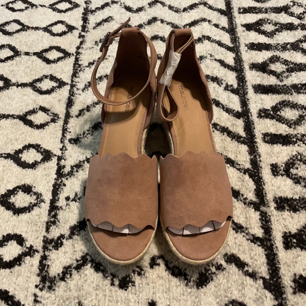 Nude wedge sandals
